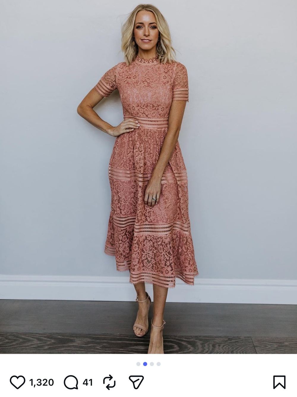 JessaKae Lace Maxi Dress in Dusty Rose NWT